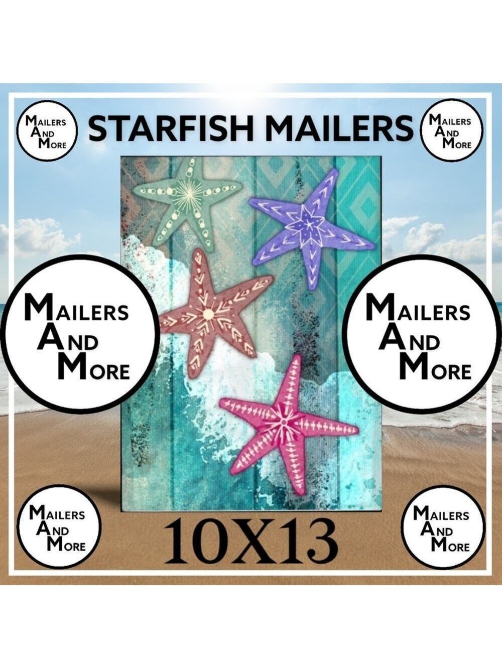 25 10X13 Poly Mailers Sea Star Ocean Fish Shipping Envelopes Bags PRICE IS FIRM - Picture 10 of 14